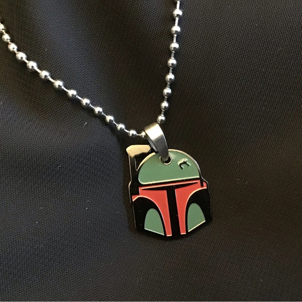STAR WARS BOBA FETT NECKLACE STAINLESS STEEL PLUMBER CHAIN